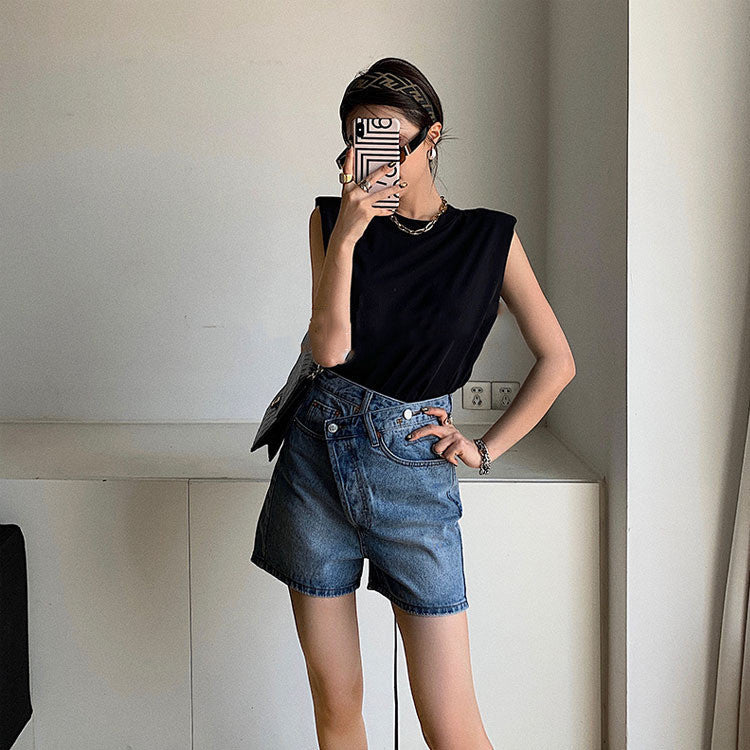 Sleeveless Straight Shirt T-shirt Women